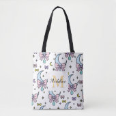 Personalisierter Süßer Mädchen-Bogen Name Monde We Tasche (Vorderseite)