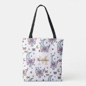 Personalisierter Süßer Mädchen-Bogen Name Monde We Tasche (Rückseite)
