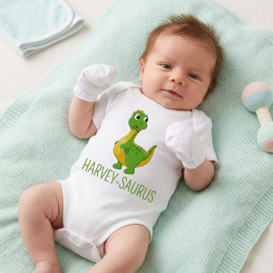 Personalisierter süßer Name Dinosaurier Baby Strampler