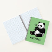 Personalisierter süßer Panda-Bär-Grün-Bambus Notizblock (Innenseite)