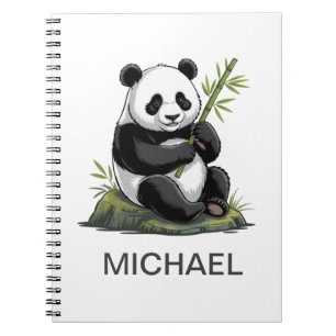 Personalisierter süßer Panda-Bär-Grünzeug-Bambus Notizblock