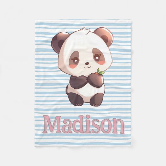 Personalisierter süßer Panda Fleecedecke (Vorderseite)