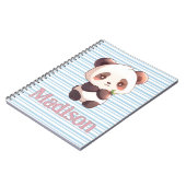 Personalisierter süßer Panda Notizblock (Linke Seite)