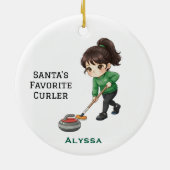 Personalisierter süßer personalisierter Curler/Cur Keramik Ornament (Hinten)