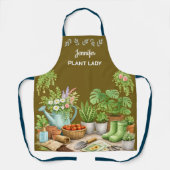Personalisierter süßer Plant Lady Garten Schürze (Vorderseite)