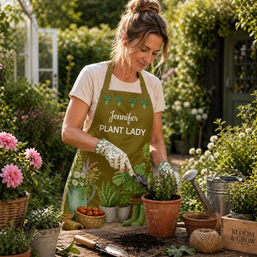 Personalisierter süßer Plant Lady Garten Schürze