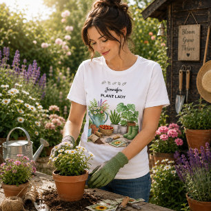 Personalisierter süßer Plant Lady Garten Tri-Blend Shirt