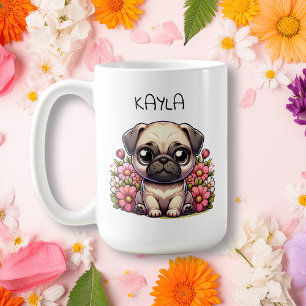 Personalisierter süßer Pug-Welpe Kaffeetasse