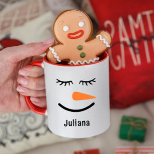 Personalisierter süßer Schneemann-Heißkakao-Becher Tasse