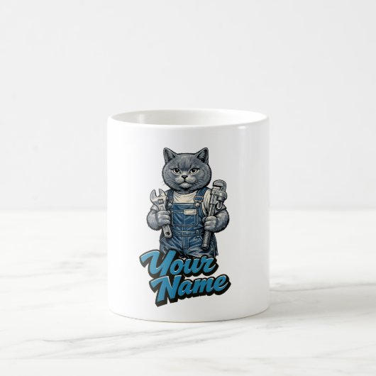 Personalisierter süßer Scottish Fold Katzenklempne Kaffeetasse (Mittel)