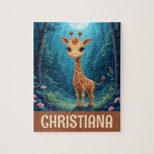 Personalisierter süßer skurriler Giraffe Puzzle (Vertikal)