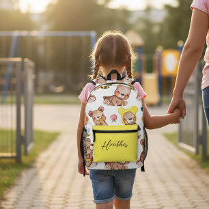 Personalisierter süßer Teddybär Bienen & Honig Mus Bedruckter Rucksack
