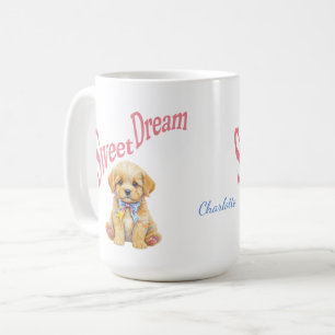 Personalisierter "Süßer Traum" Hund Wasserfarbe Ta Kaffeetasse
