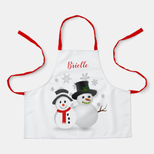 Personalisierter süßer Weihnachts-Schneemann  Schürze