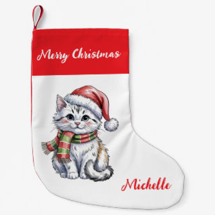 Personalisierter süßer Weihnachtskatzen-Feiertag Kleiner Weihnachtsstrumpf