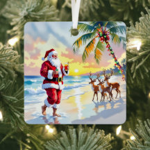 Personalisierter süßer Weihnachtsmann am Strand mi