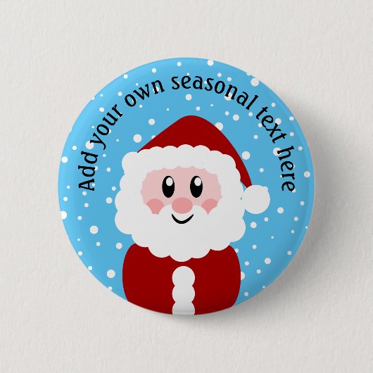 Personalisierter süßer Weihnachtsmann Button (Vorderseite)