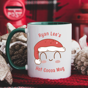 Personalisierter süßer Weihnachtsmannhut-Heißkakao Tasse