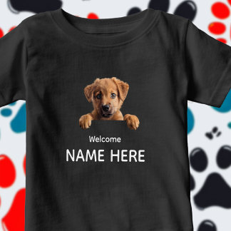 Personalisierter süßer Willkommenswelpe  Baby T-shirt