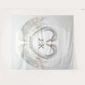 Personalisierter Swan-Hochzeitstag Wandteppich (Vorderseite (Horizontal))