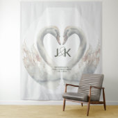 Personalisierter Swan-Hochzeitstag Wandteppich (Beispiel)