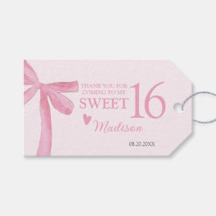 Personalisierter Sweet 16 Geburtstag Coquette Rosa Geschenkanhänger