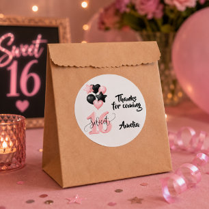 Personalisierter Sweet 16 Geburtstagsaufkleber Quadratischer Aufkleber