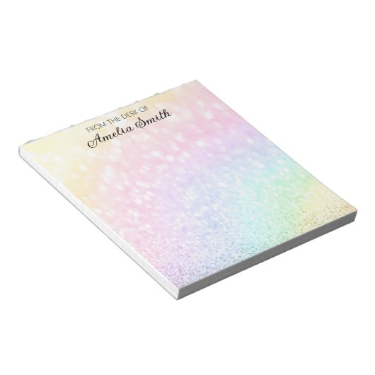 Personalisierter Sweet Rainbow Teacher Notepad Notizblock (angewinkelt)