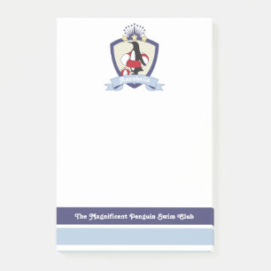 Personalisierter Swimming Club Wappen Niedlich Pen Post-it Klebezettel