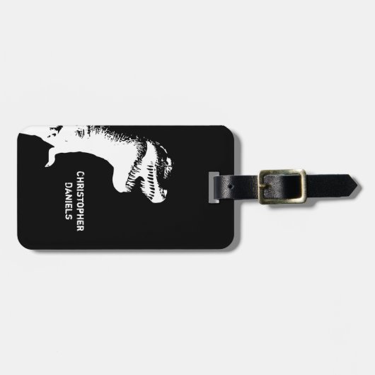 Personalisierter T-Rex Dinosaur Gepäckträger Gepäckanhänger (Vorderseite horizontal)