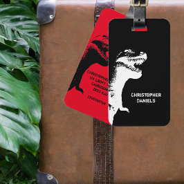 Personalisierter T-Rex Dinosaur Gepäckträger Gepäckanhänger