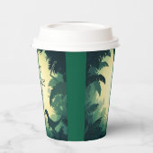 Personalisierter T-Rex Dinosaur Silhouette Papierb Pappbecher (Links)