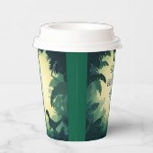 Personalisierter T-Rex Dinosaur Silhouette Papierb Pappbecher (Rechts)