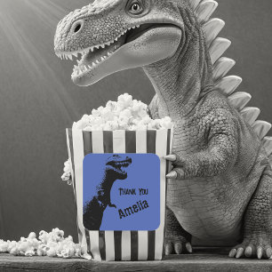 Personalisierter T-Rex-Dinosaurier-Dankeschön Quadratischer Aufkleber