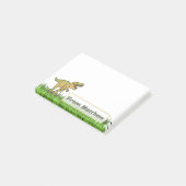 Personalisierter T-Rex-Dinosaurier-Name Post-it Klebezettel (angewinkelt)