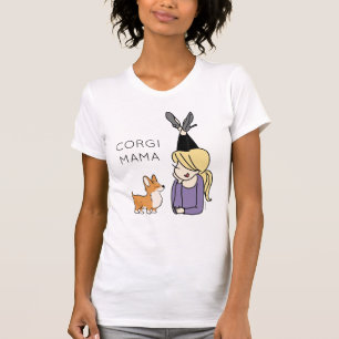 Personalisierter T - Shirt Corgi Mama