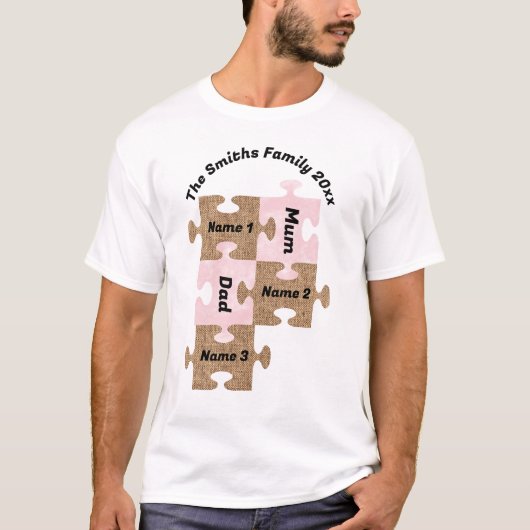 Personalisierter T - Shirt - fünf Puzzleteile (Vorderseite)