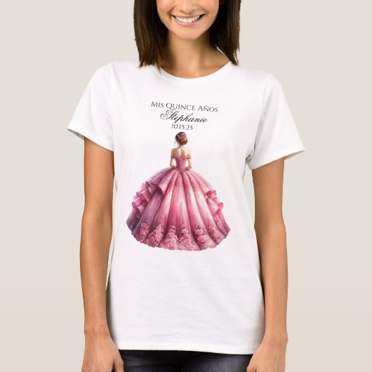 Personalisierter T - Shirt Quinceañera (Vorderseite)