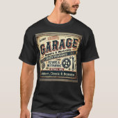 Personalisierter T - Shirt Vintag Garage (Vorderseite)