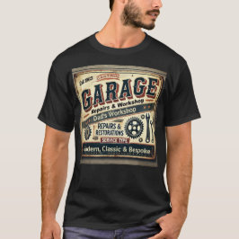 Personalisierter T - Shirt Vintag Garage