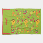 Personalisierter Taco Fun Green Geschirrtuch (Horizontal)