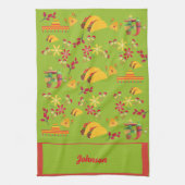 Personalisierter Taco Fun Green Geschirrtuch (Vertikal)
