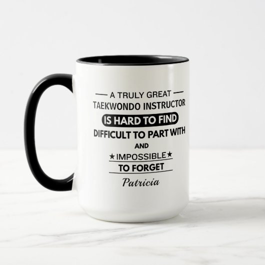 Personalisierter Taekwondo-Trainer Tasse (Links)