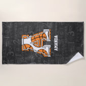 Personalisierter Tafel-Basketball-Buchstabe A Strandtuch (Vorderseite)