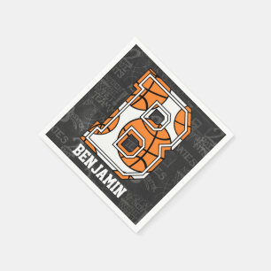 Personalisierter Tafel-Basketball-Buchstabe B Serviette