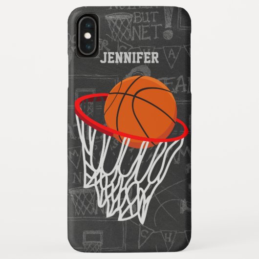 Personalisierter Tafel-Basketball und Band Case-Mate iPhone Hülle (Rückseite)
