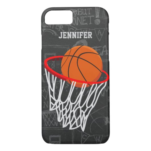 Personalisierter Tafel-Basketball und Band Case-Mate iPhone Hülle (Rückseite)