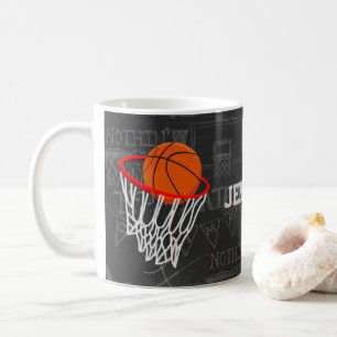 Personalisierter Tafel-Basketball und Band Kaffeetasse