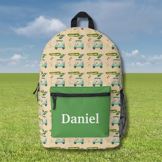 Personalisierter Tag am Golfspiel Bedruckter Rucksack