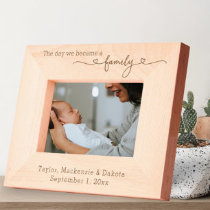 Personalisierter Tag, an dem wir eine Familientypo Geätzte Rahmen